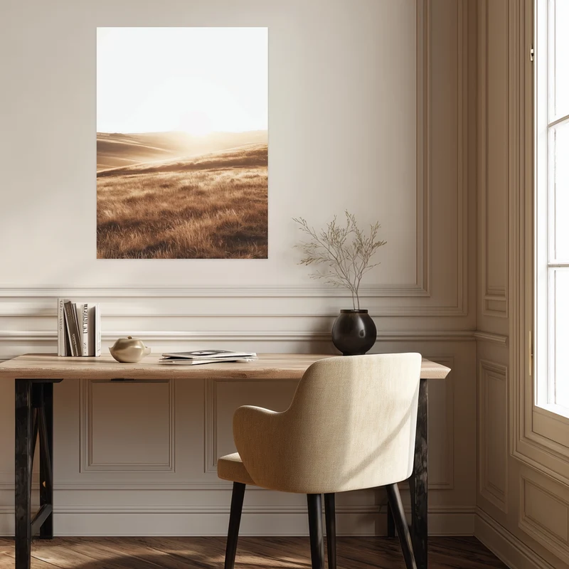 Goldene Hügel Landschaft Poster