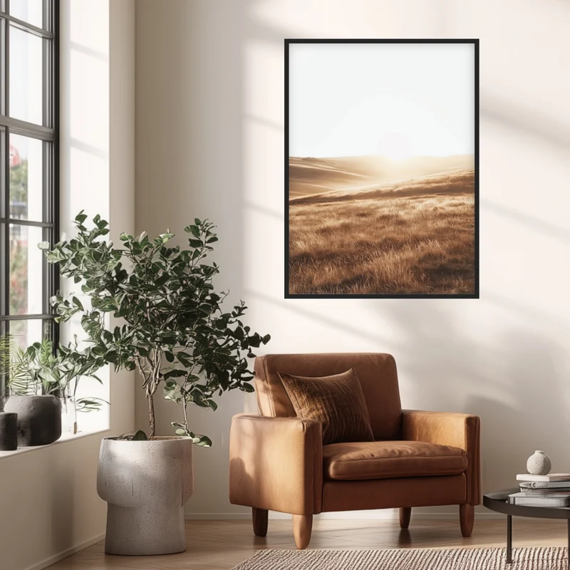 Goldene Hügel Landschaft Poster