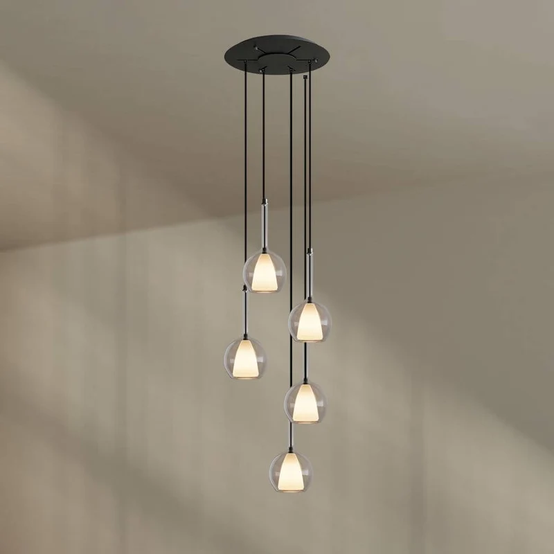 s.luce Belluna Galerieleuchte 5-flammig Ø 60cm Baldachin