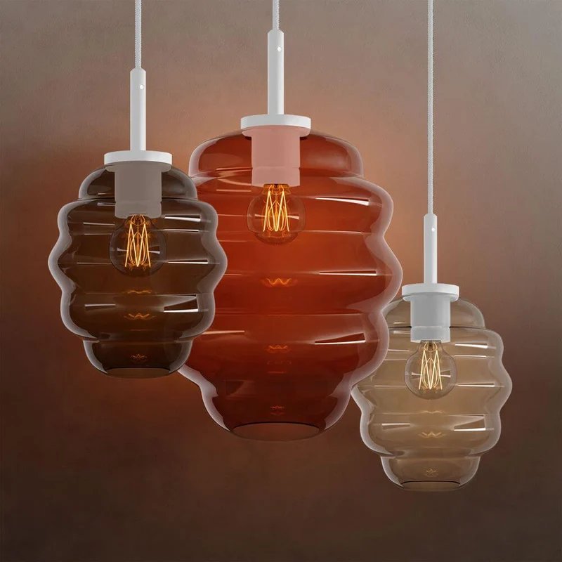 s.luce Echos Glas Galerie-Pendelleuchte Aufhängung 500cm Weiß