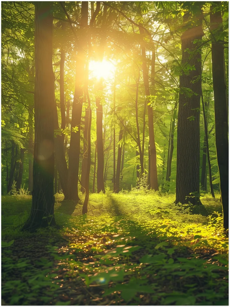Sonnenlicht im Wald Leinwandbild