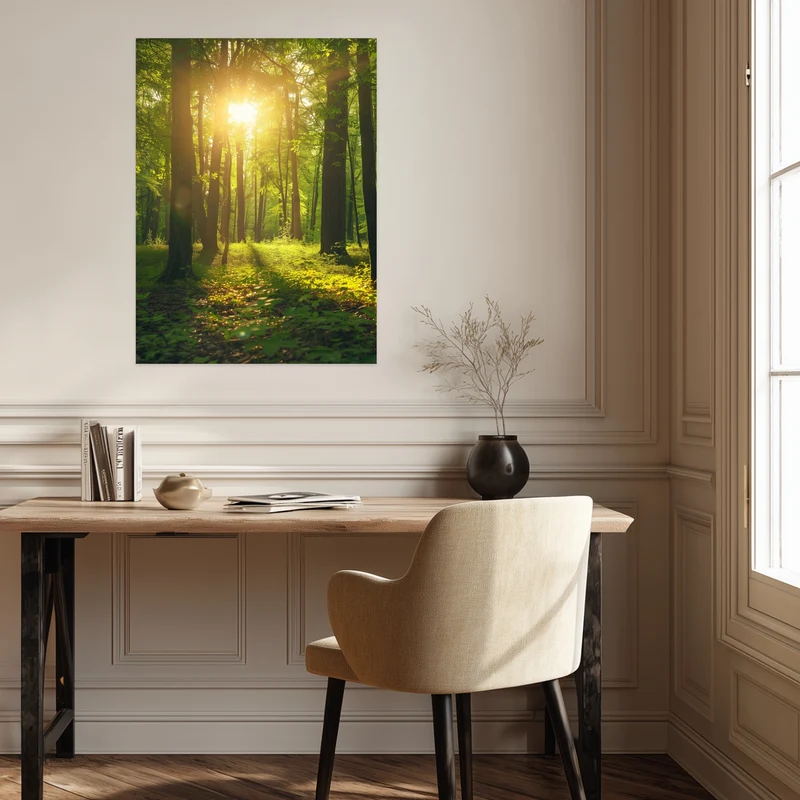 Sonnenlicht im Wald Leinwandbild