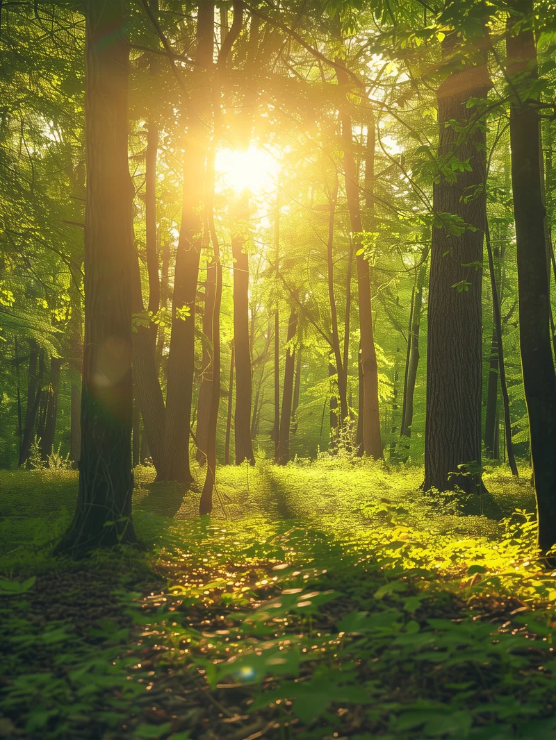 Sonnenlicht im Wald Poster