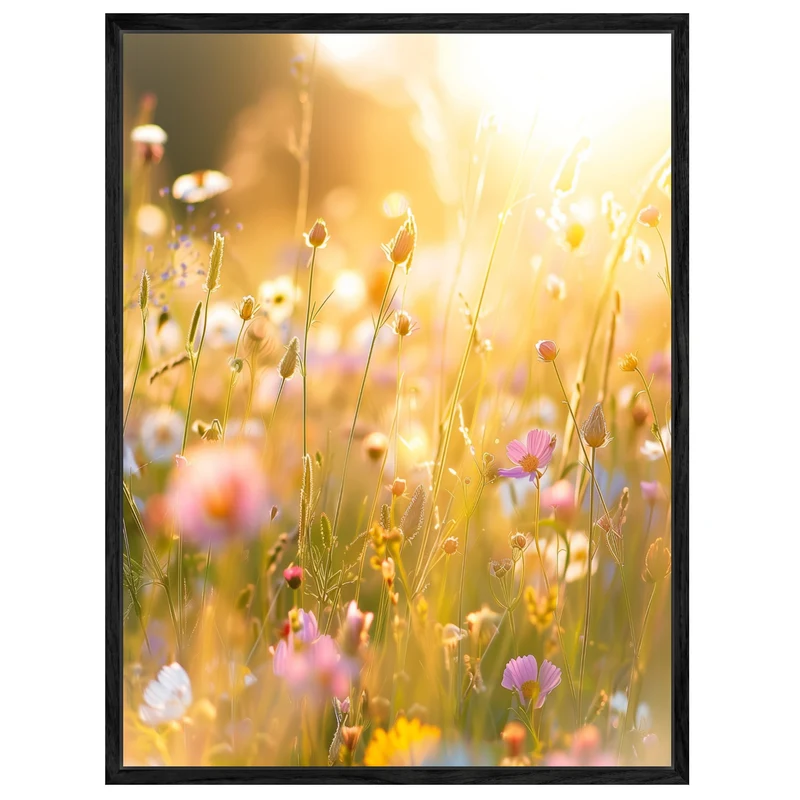 Goldene Sommerwiese Blüten Leinwandbild