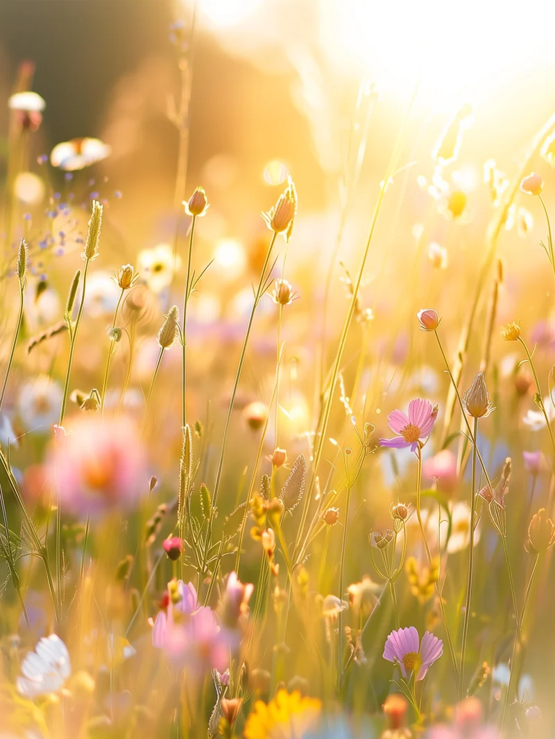 Goldene Sommerwiese Blüten Poster