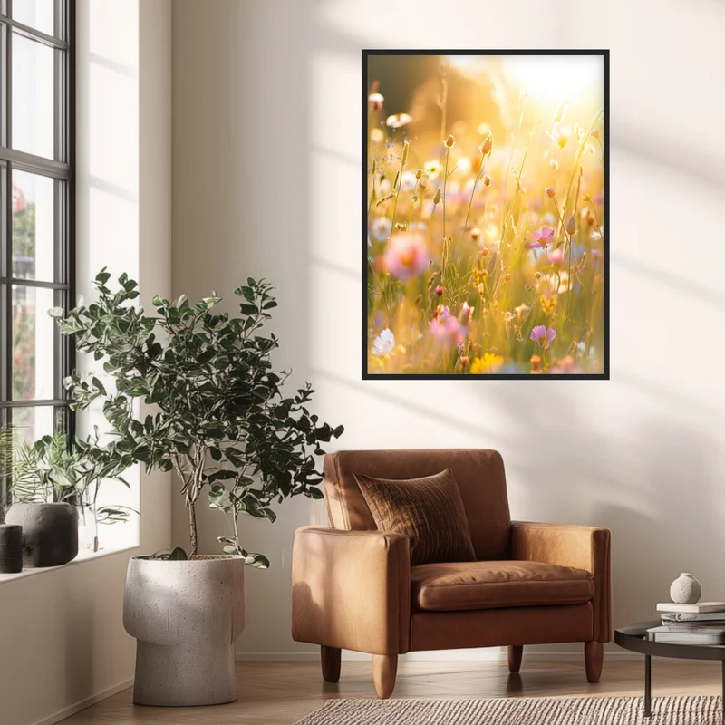 Goldene Sommerwiese Blüten Poster