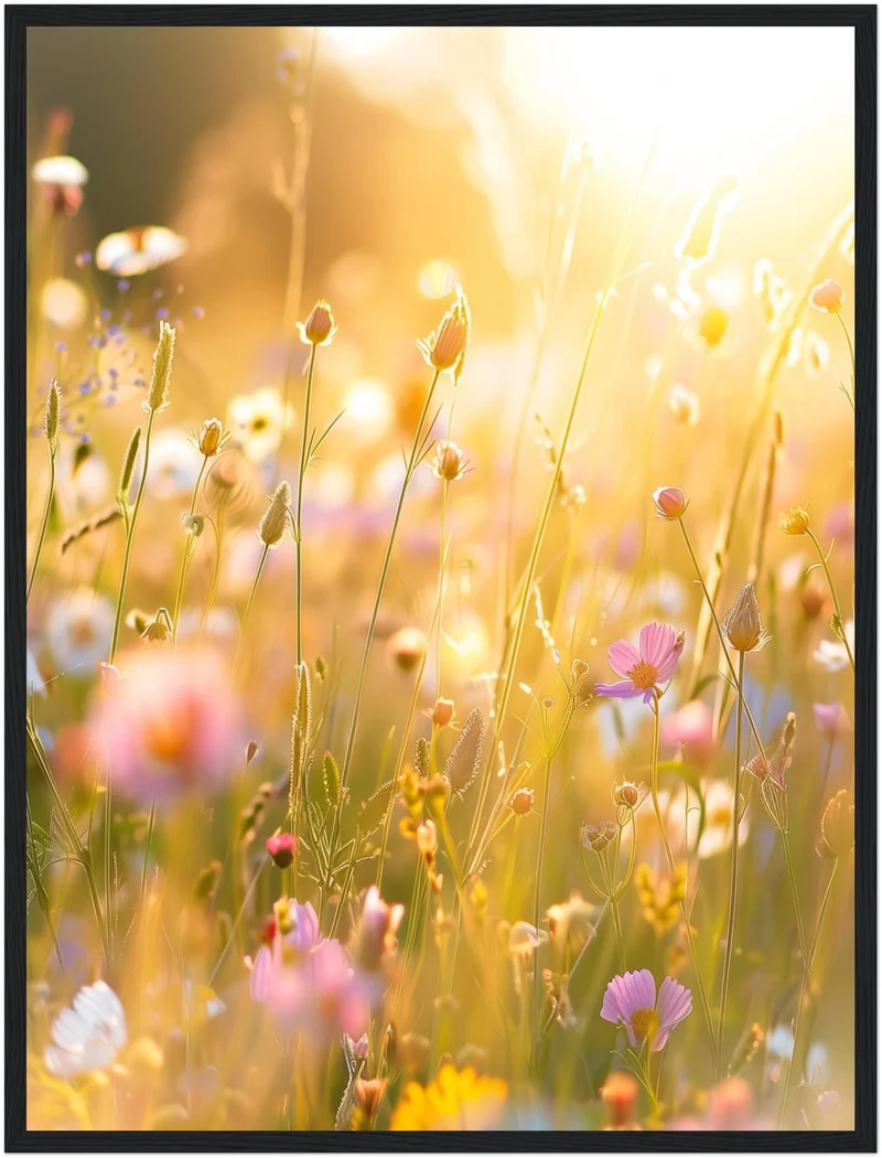 Goldene Sommerwiese Blüten Poster