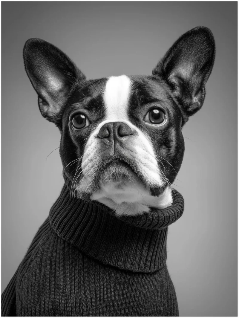 Hund mit Pullover Leinwandbild