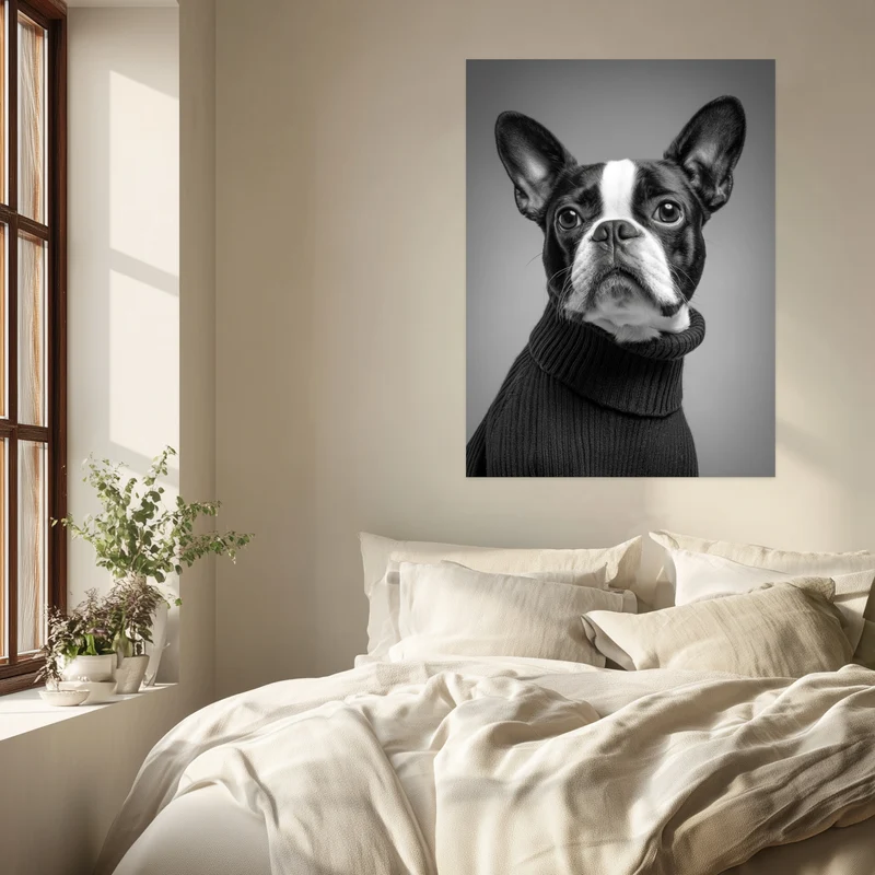 Hund mit Pullover Leinwandbild