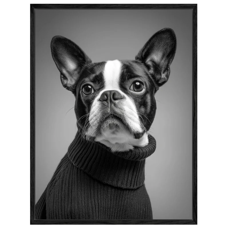 Hund mit Pullover Leinwandbild