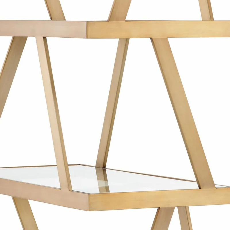 Casa Padrino Luxus Regalschrank Messing H. 209,5 cm - Luxus Hotel Möbel