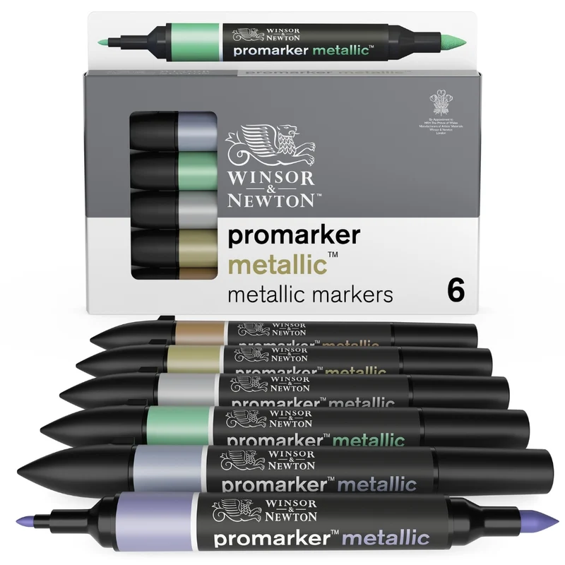 Winsor and Newton - PROMARKER 6 Set Metallic Markers