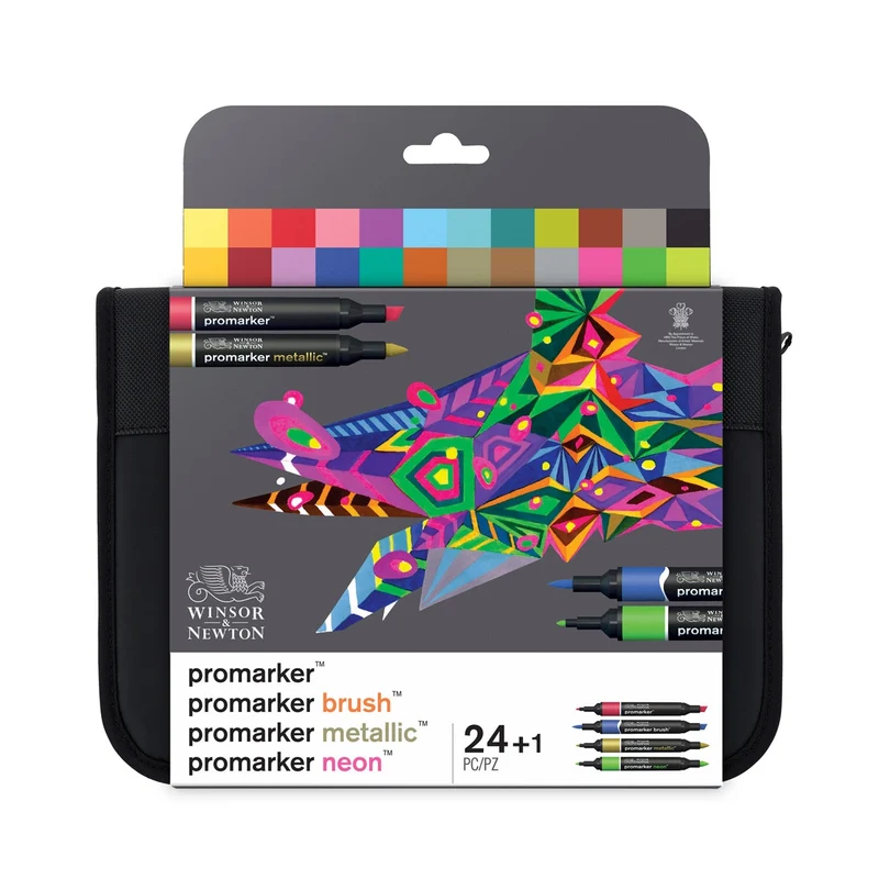 Winsor & Newton - Mixed Marker - Wallet 24 Set Promarker