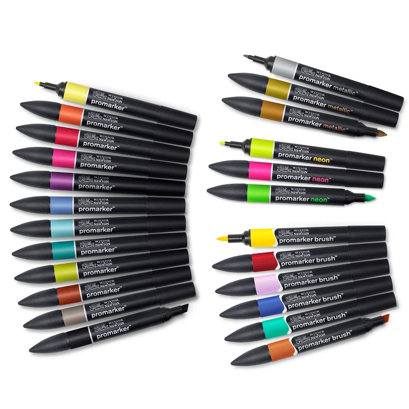 Winsor & Newton - Mixed Marker - Wallet 24 Set Promarker