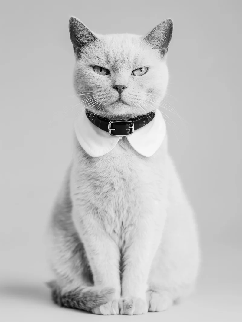 Katze mit Halsband Poster