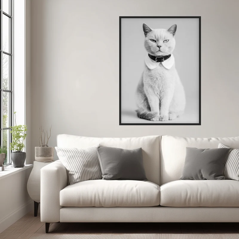 Katze mit Halsband Poster