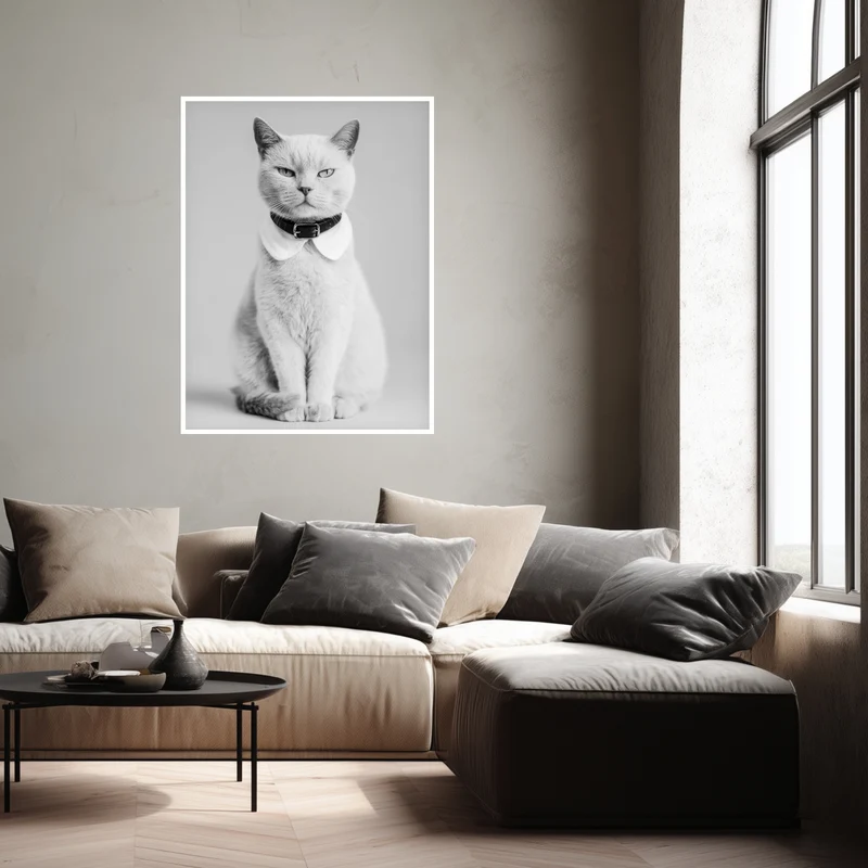 Katze mit Halsband Poster