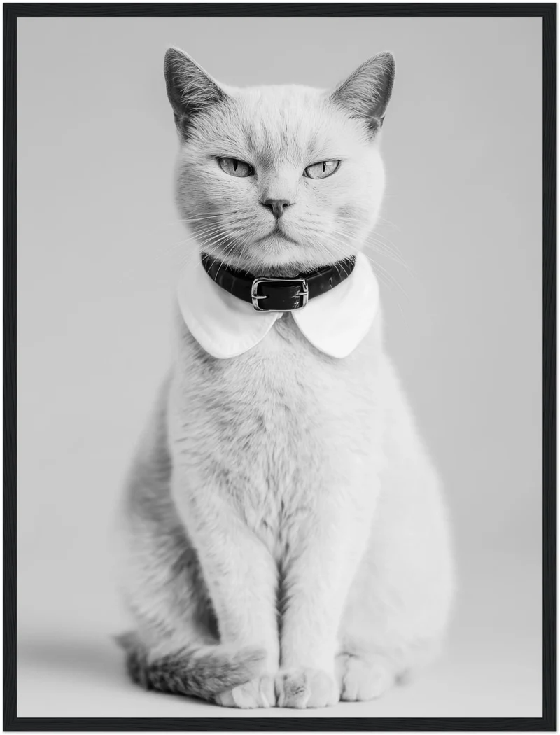 Katze mit Halsband Poster