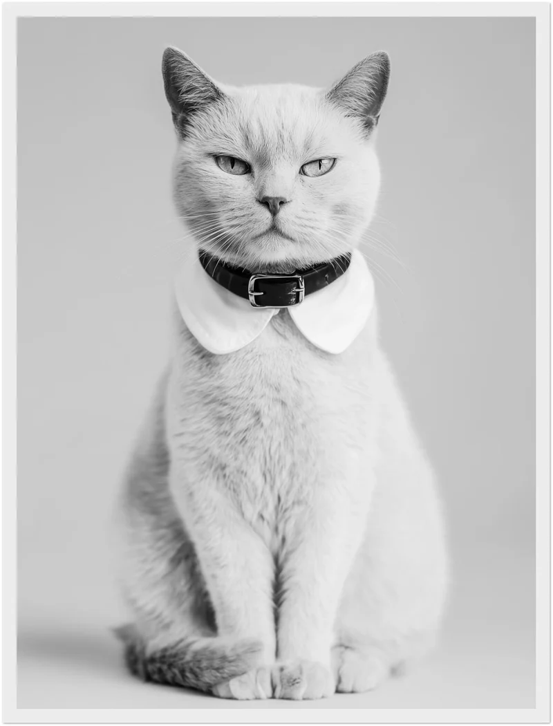 Katze mit Halsband Poster