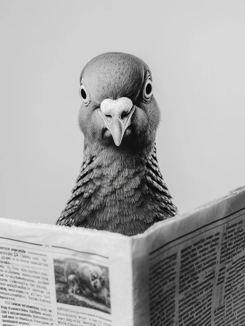 Taube mit Zeitung Poster