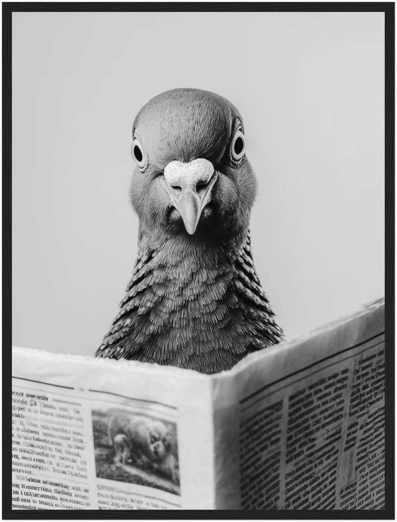 Taube mit Zeitung Poster