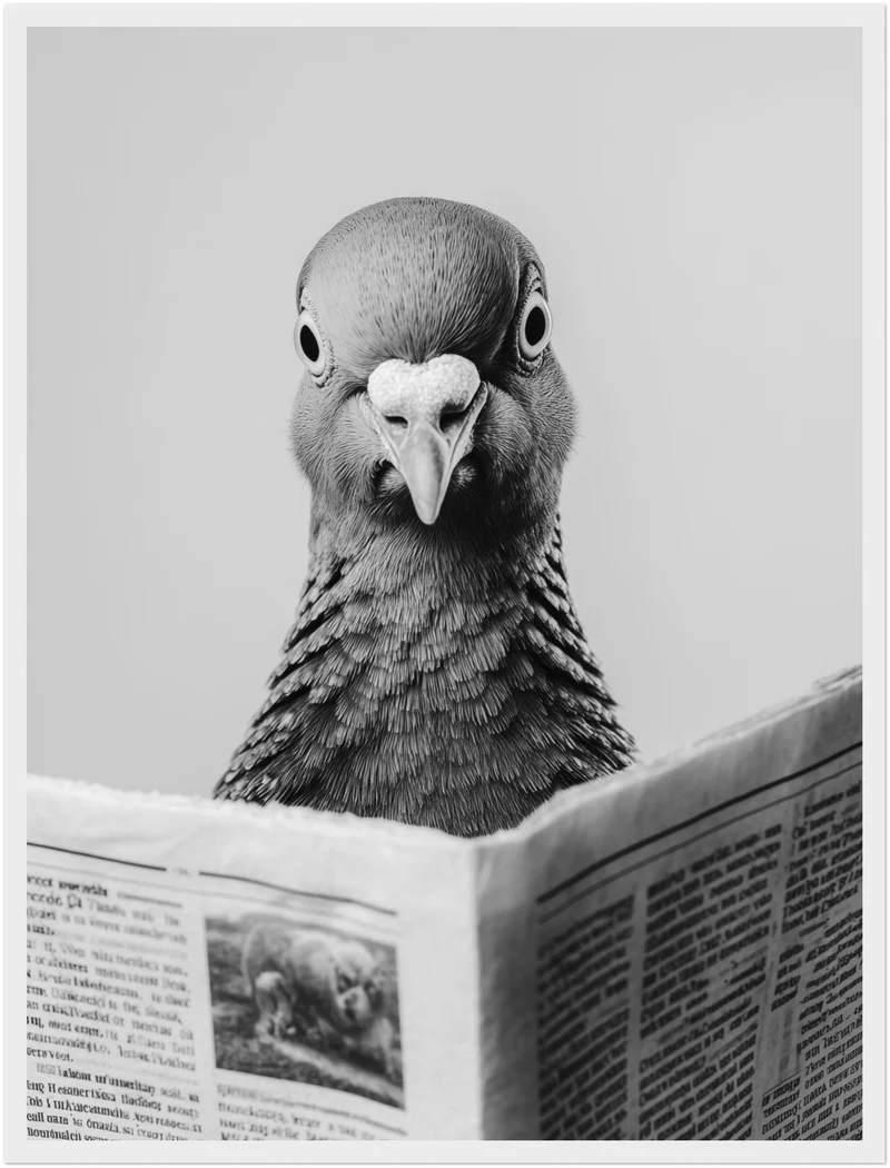 Taube mit Zeitung Poster