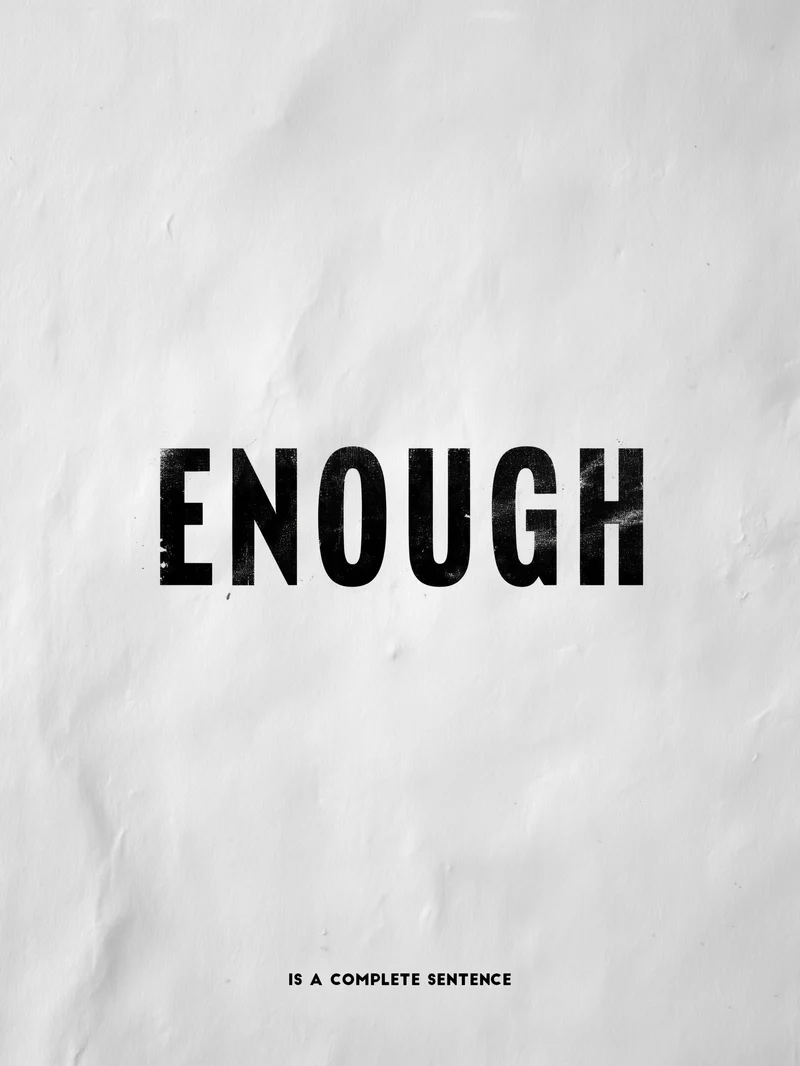 Enough Typografie Poster