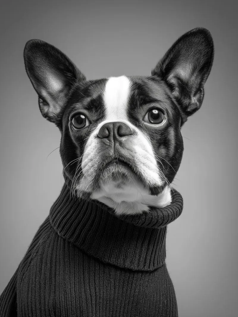Hund mit Pullover Poster