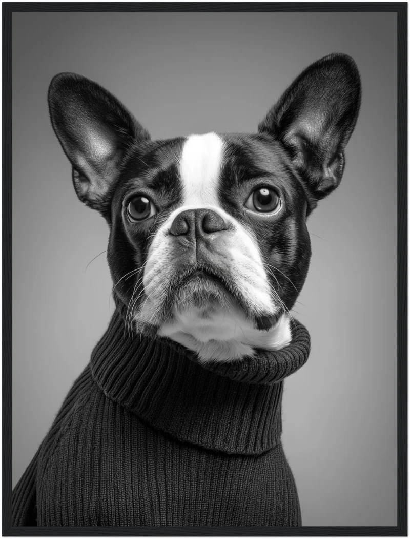 Hund mit Pullover Poster