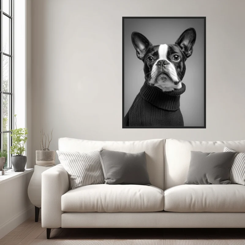 Hund mit Pullover Poster