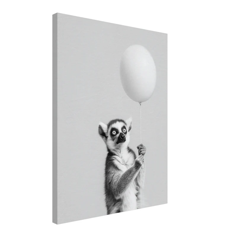 Lemur mit Ballon Leinwandbild