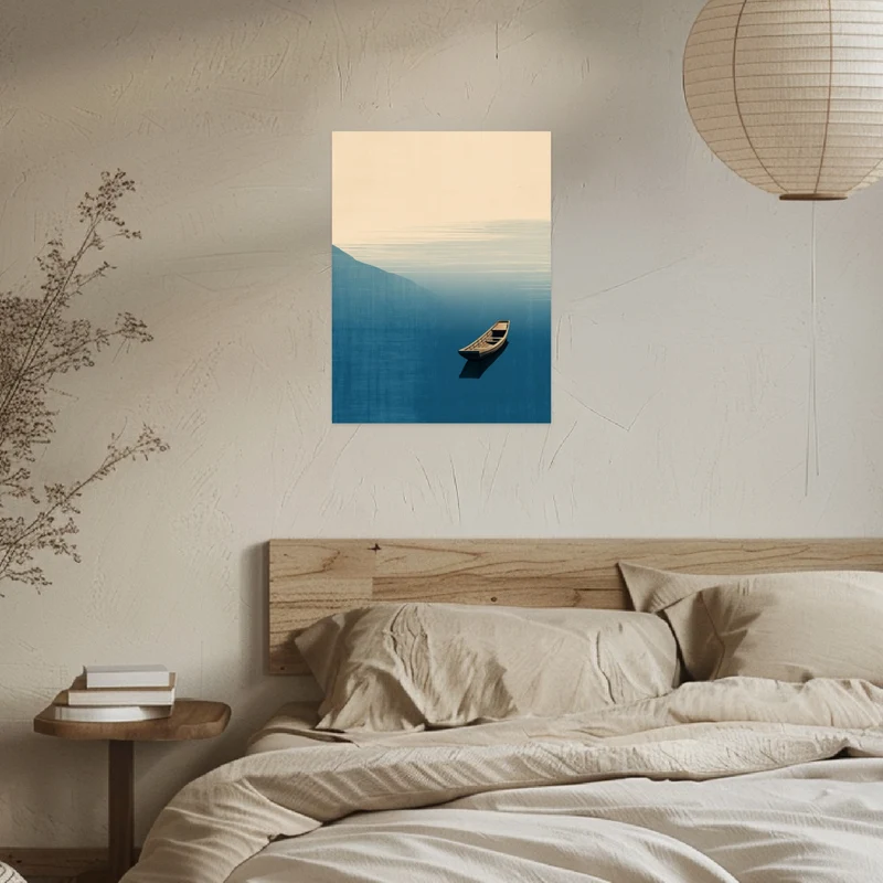 Stilles Boot auf Wasser Leinwandbild