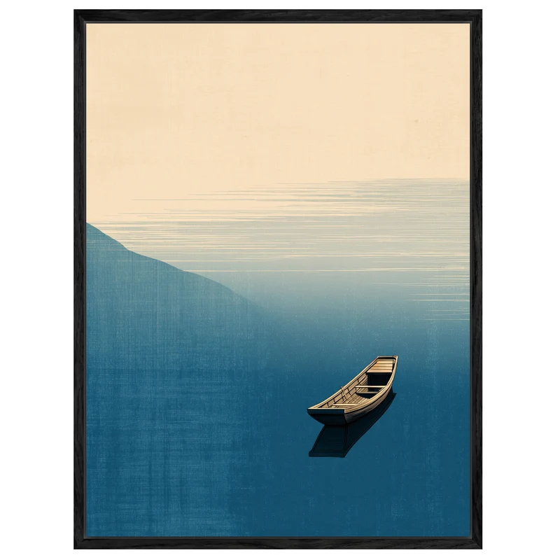 Stilles Boot auf Wasser Leinwandbild
