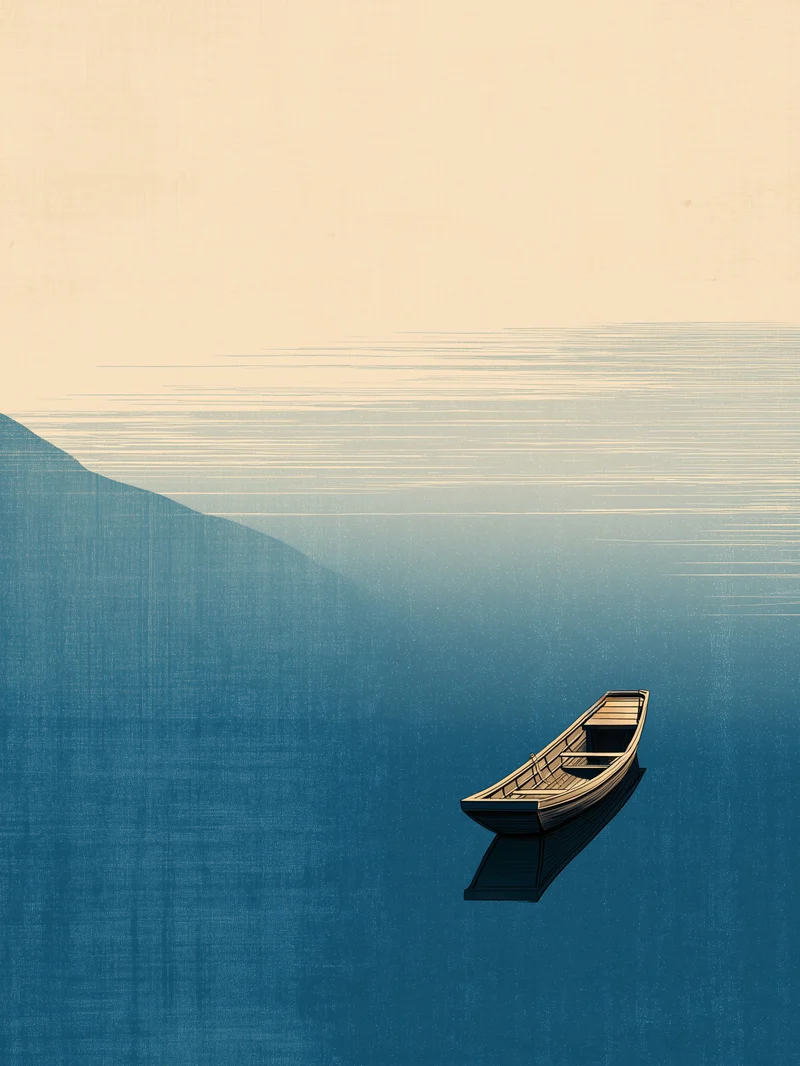 Stilles Boot auf Wasser Poster