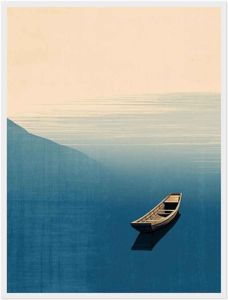 Stilles Boot auf Wasser Poster