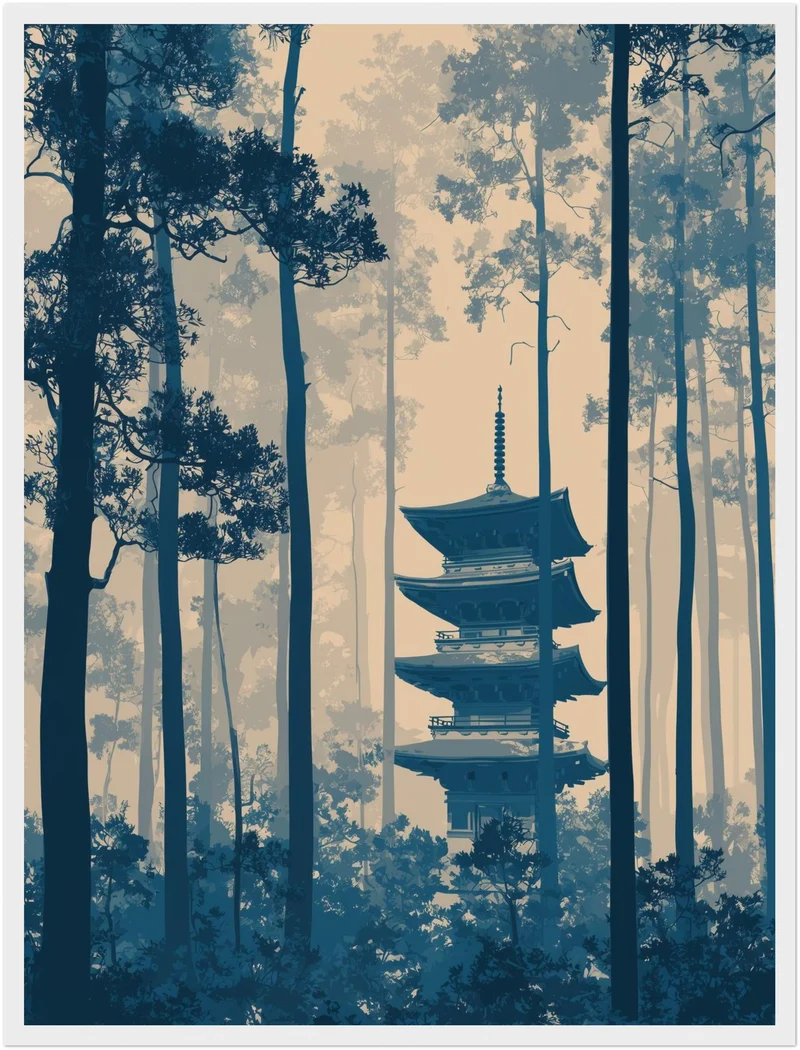 Pagode im Wald Poster