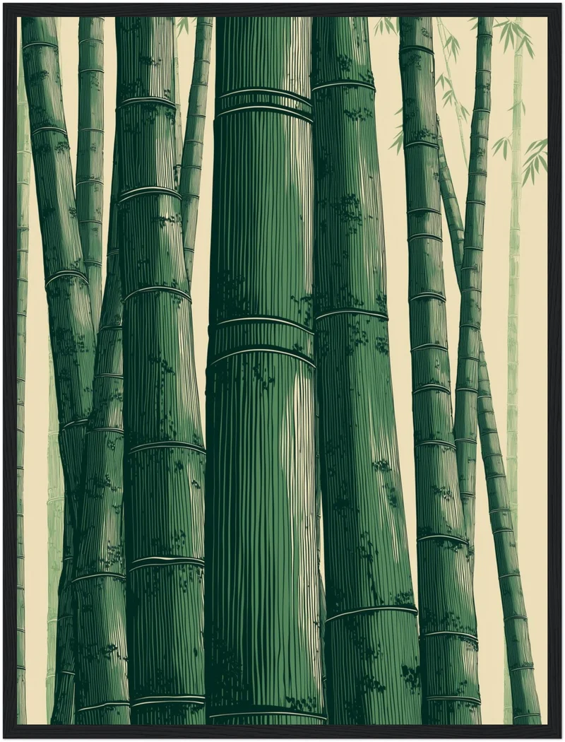Bambuswald Illustration Leinwandbild