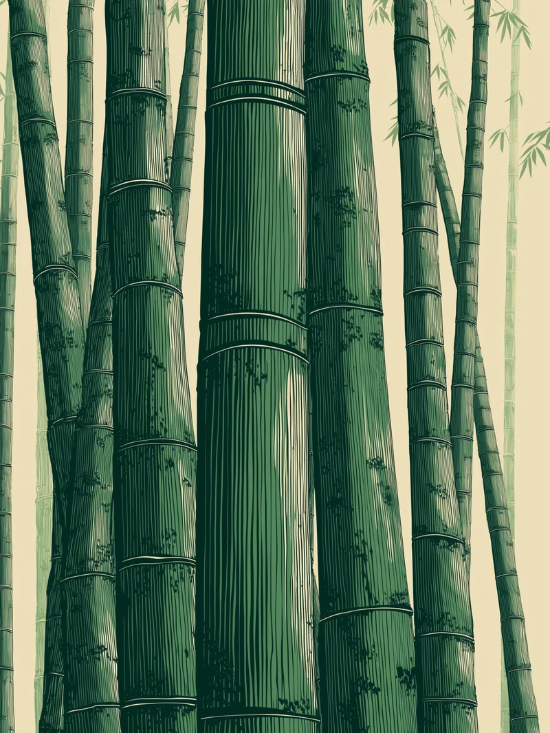 Bambuswald Illustration Poster