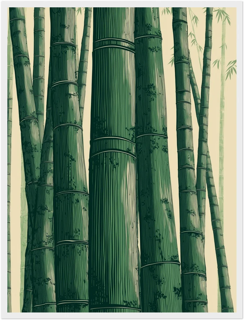 Bambuswald Illustration Poster