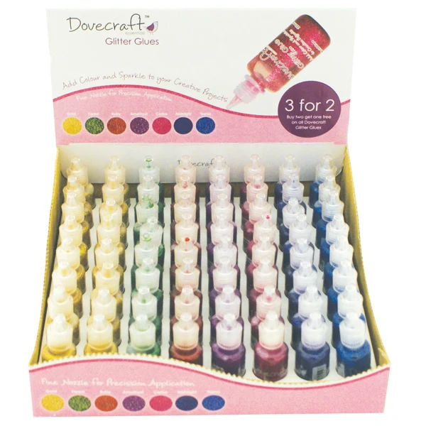 Dovecraft - Glitter Glue 20ml CDU - Classic (64 Pieces)