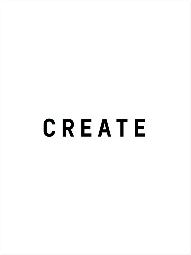 Typografie CREATE Leinwandbild