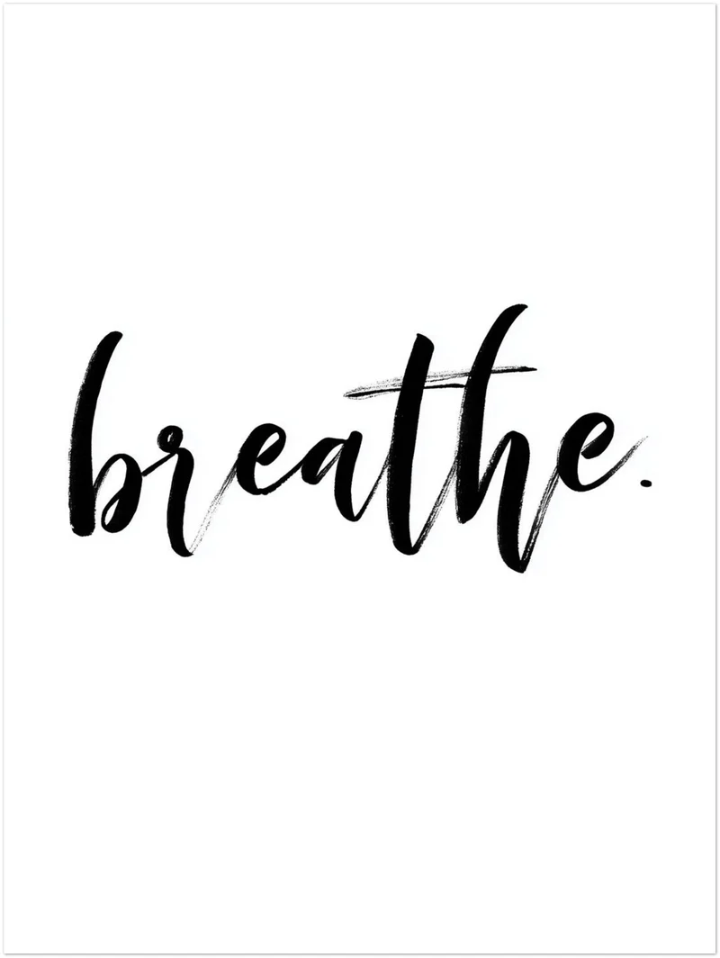 Typografie breathe Leinwandbild