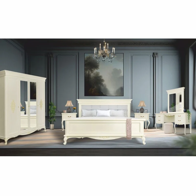 Casa Padrino Luxus Barock Schlafzimmer Schrank Creme 248 cm - Barock Schlafzimmer Möbel