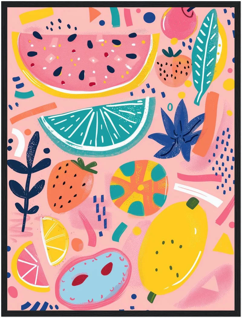 Bunter Früchtemix Poster