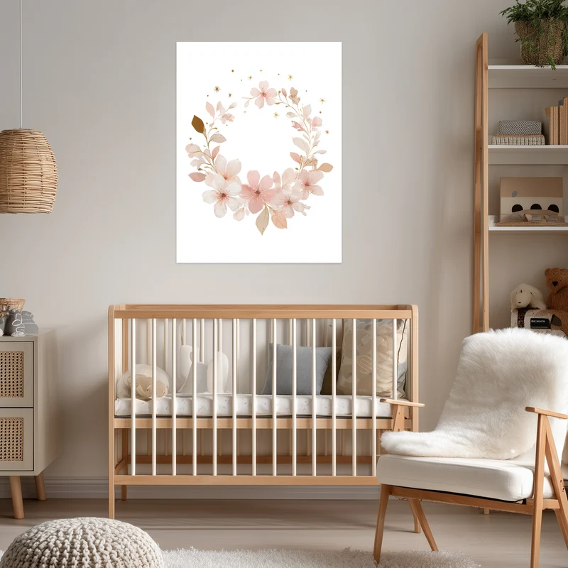 Zarter Blumenkranz Aquarell Poster