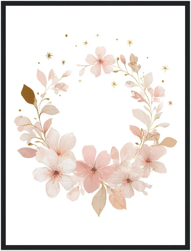 Zarter Blumenkranz Aquarell Poster