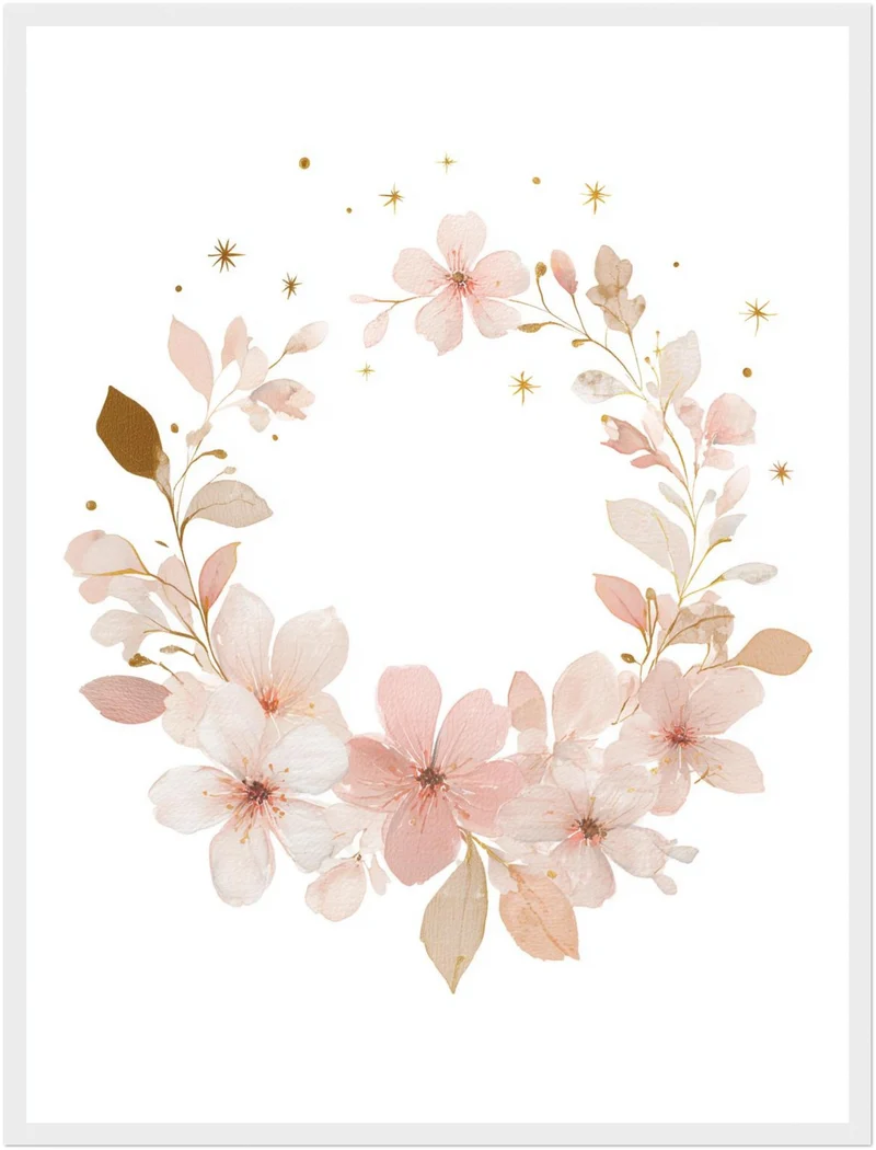 Zarter Blumenkranz Aquarell Poster