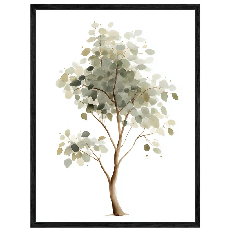 Sanfter Eukalyptusbaum Aquarell Leinwandbild