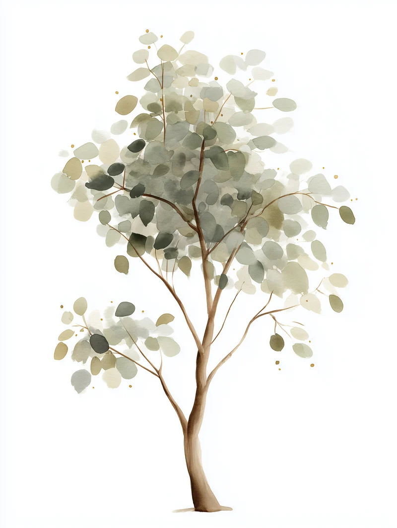 Sanfter Eukalyptusbaum Aquarell Poster