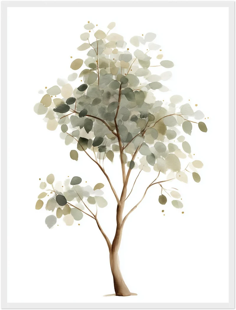 Sanfter Eukalyptusbaum Aquarell Poster